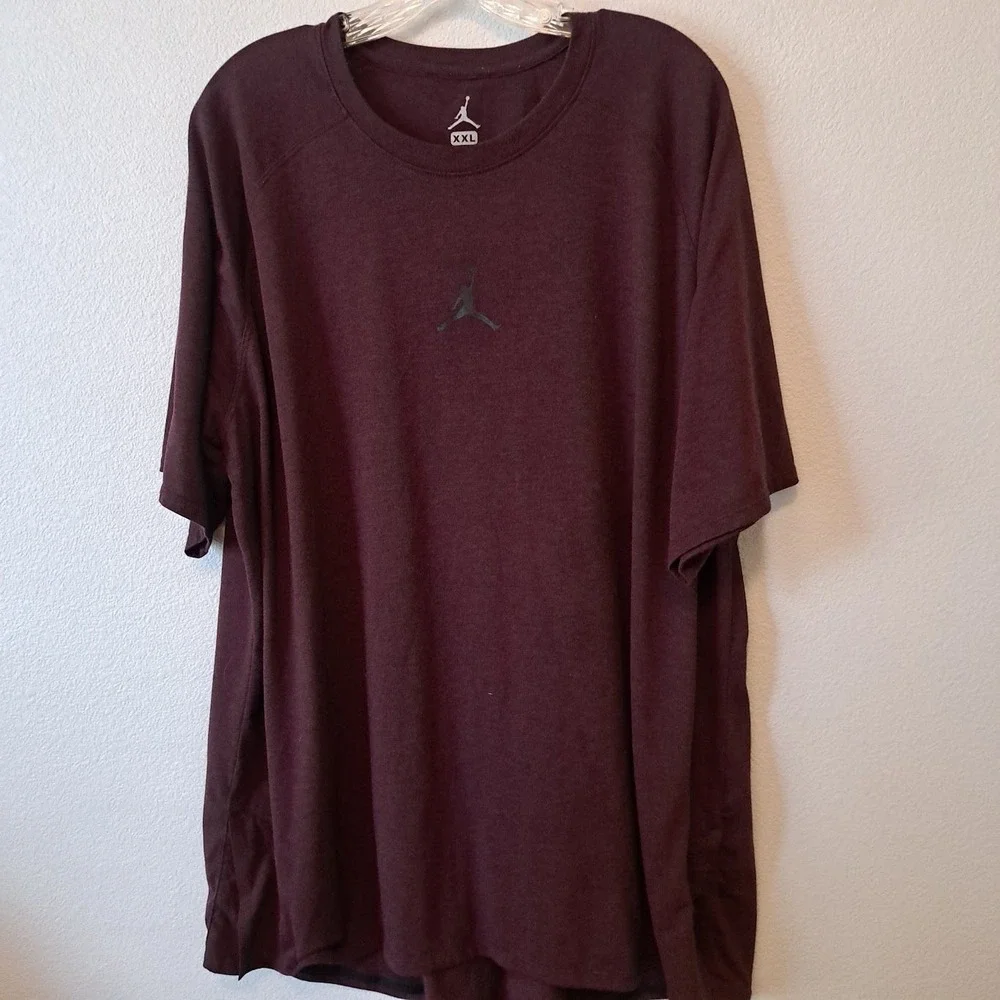 Jordan Dri-FIT Mens XXL T-Shirt Burgundy Heather Jumpman Short Sleeve Athletic
